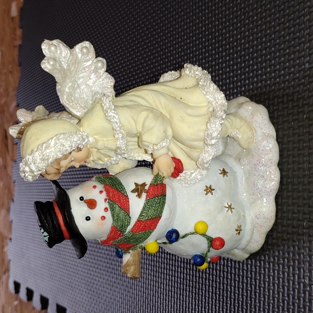 Angel and Snowman Figurine